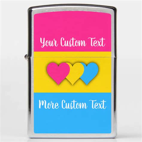 Pansexuality Pride Flag With Text Zippo Lighter Zazzle