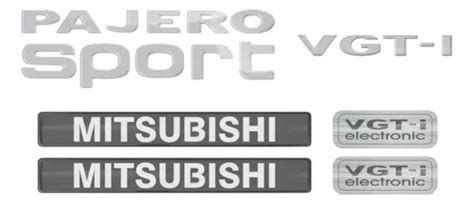 Kit Adesivos Emblemas Mitsubishi Pajero Sport Vgt I Res