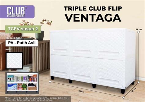 Jual Lemari Plastik Triple Club Flip Susun Meja Tv Plastik Putih Di