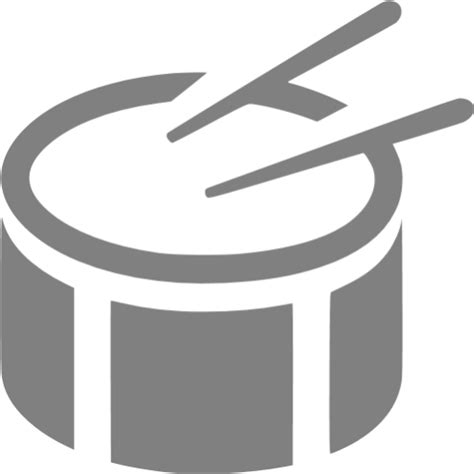 Gray Side Drum Icon Free Gray Music Icons