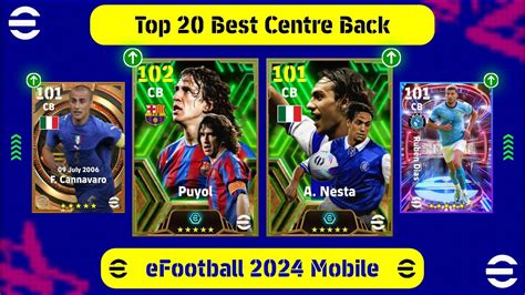 Top 20 Best Centre Back CB In EFootball 2024 Mobile Best CB In