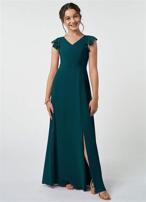 Pine Azazie Claudine JBD Junior Bridesmaid Dresses Azazie