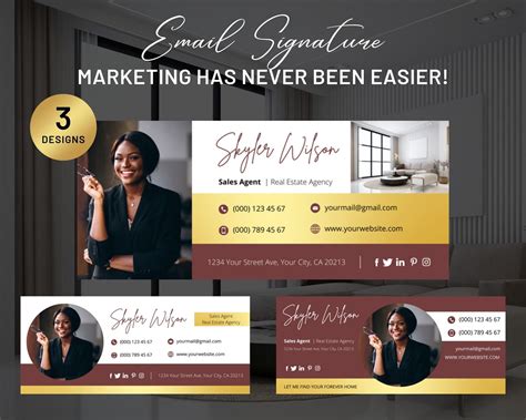 Real Estate Email Signature Template Real Estate Marketing Email