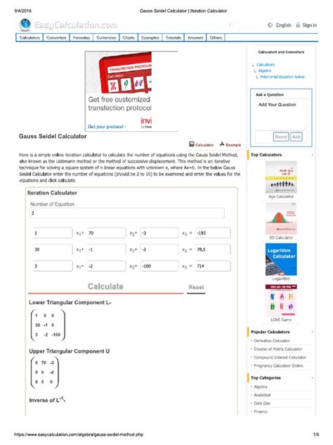 Gauss Seidel Calculator _ Iteration Calculator