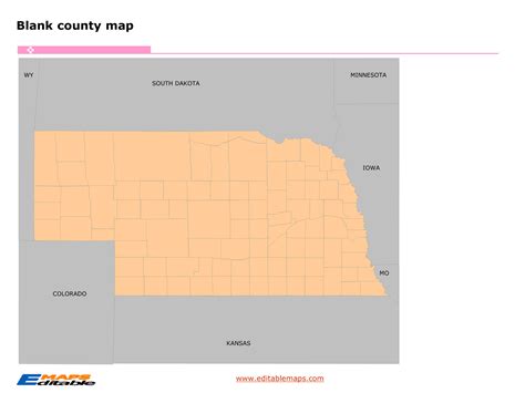 Nebraska county map - Editable PowerPoint Maps