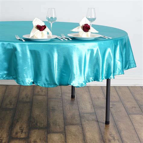 Buy 90 Turquoise Satin Round Tablecloth Case Of 24 Tablecloths At