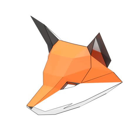 Fox Half Mask D Papercraft Model Free Printable Papercraft