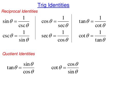 Complete Each Trigonometric Identity Factor Each Expression Ppt