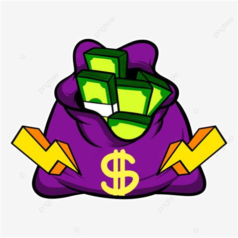 Money Bag Cartoon Art Illustration Cartoon PNG Transparent Clipart