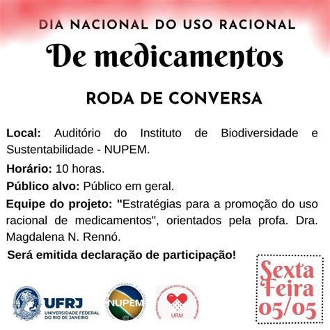 Dia Nacional Do Uso Racional De Medicamentos Portal De Eventos