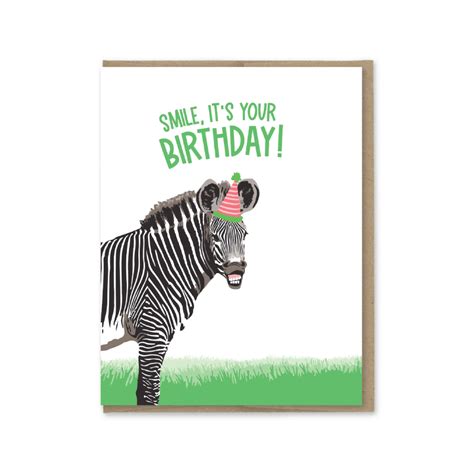 Smile Its Your Birthday Zebra Card Urban General Store