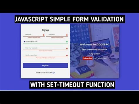 Javascript Form Validation Youtube