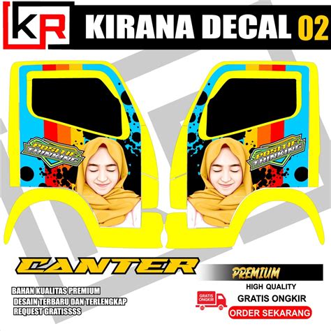 Jual STICKER DECAL TRUK CANTER FULL PINTU SAMPING UBAH NAMA UBAH FOTO