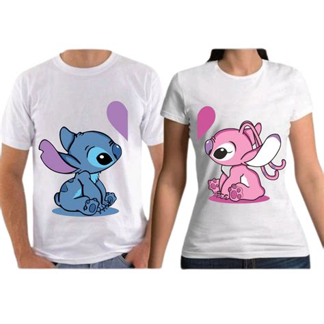 Kit 2 Camiseta Casal Namorados Estampa Casal Lilo Stitch Shopee Brasil