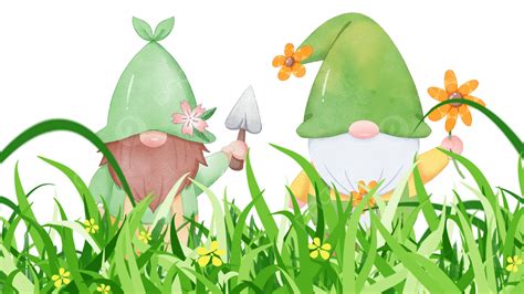 Spring Gnome Meadow Decoration Spring Gnome Grass Png Transparent