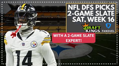 Nfl Dfs Picks Strategy Saturday 2 Game Slate Week 16 Fanduel