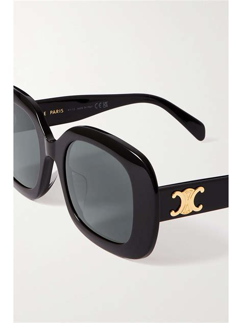 Celine Eyewear Triomphe Oval Frame Acetate Sunglasses Net A Porter