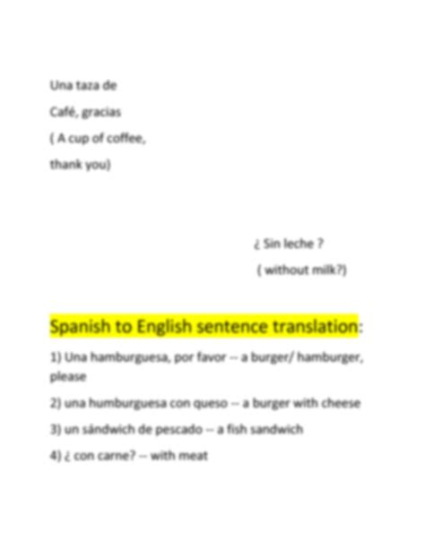 Solution Part 4 Beginner Spanish To English Translation Studypool