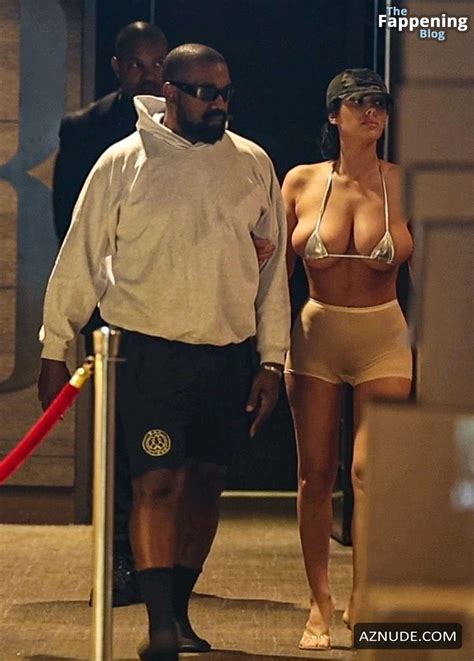 Bianca Censori Sexy Seen With Kanye West Flaunting Her Huge Boobs And Hot Legs At Bludso S Bbq