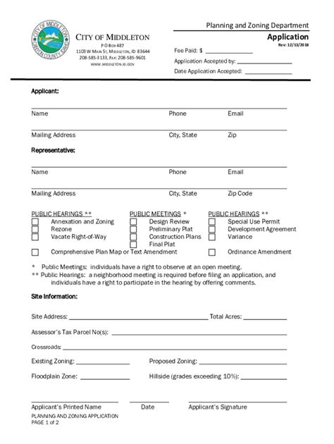 Fillable Online Application City Of Middleton Fax Email Print Pdffiller