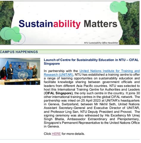 Sustainability News Ntu Singapore