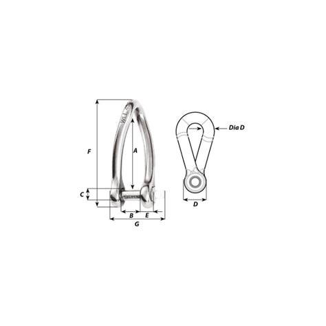 Captive Pin Twisted Shackle Dia Mm Teccomind