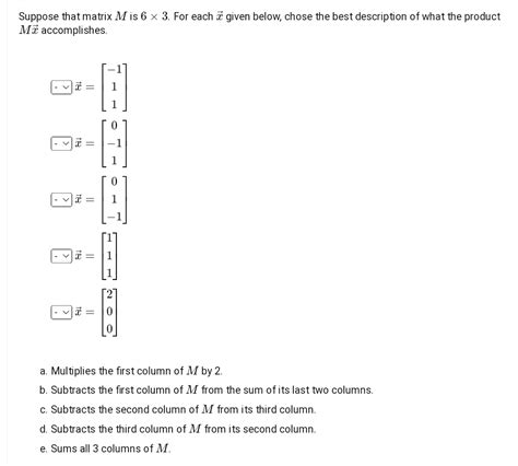 Solved Suppose That Matrix M Is 63 For Each Vec X Chegg