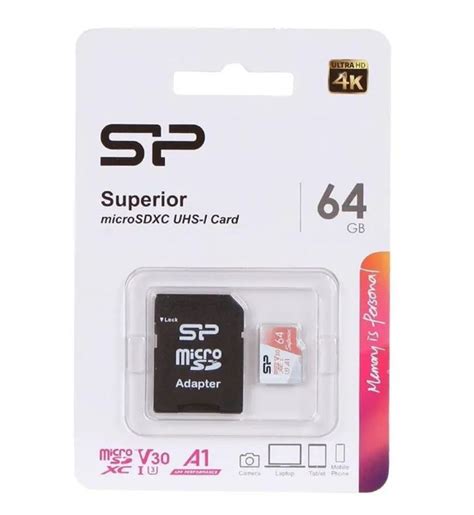 Карта памяти microSDXC 64Gb Silicon Power Superior - купить с доставкой ...