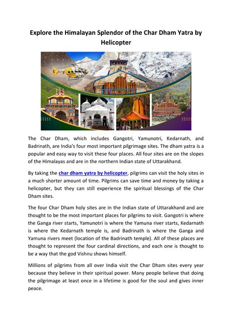 PPT Explore The Himalayan Splendor Of The Char Dham Yatra By