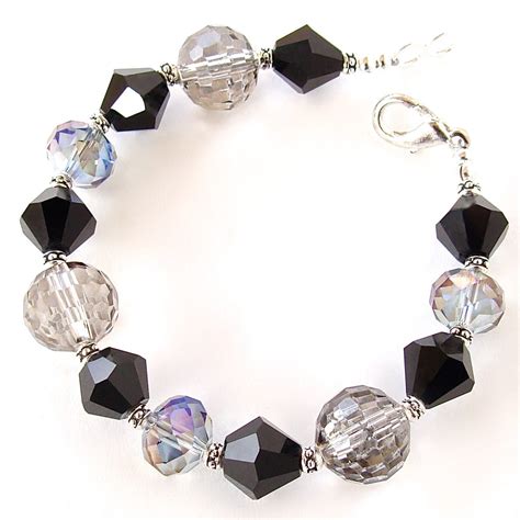 Zana: Black Crystal Bracelet – Earth and Moon Design