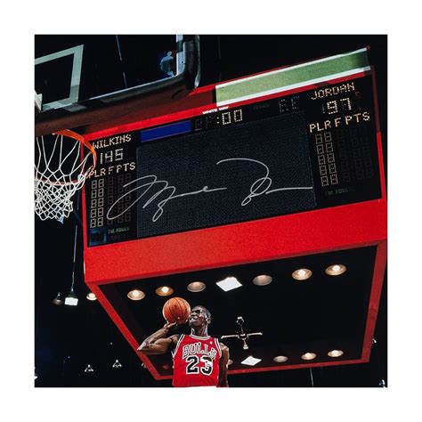 Michael Jordan Signed Chicago Bulls 1988 Scoreboard Dunk 30x40 Custom