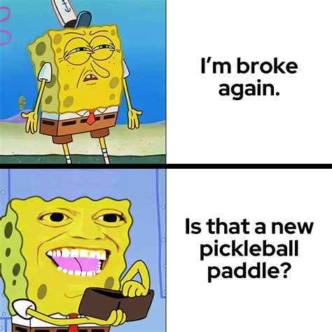 Broke Again. New Paddle? - Pickleball Meme