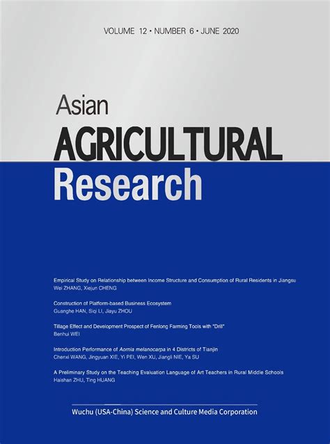 《asian Agricultural Research》期刊 首页