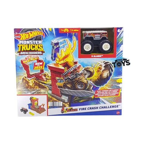 Promo Hot Wheels Monster Trucks Arena Alarm Fire Crash Challenge Jakarta Utara Pasartoys
