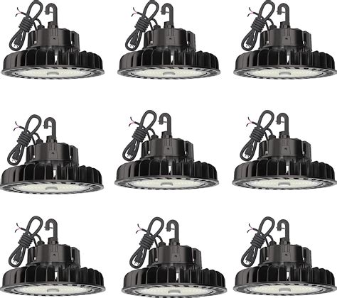 HYPERLITE 200W 9 Packs High Bay Light 1 10V Dimmable US Hook 5 Cable