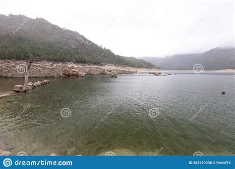 The Ruins Of Vilarinho Da Furna During The Dry Season When The Former