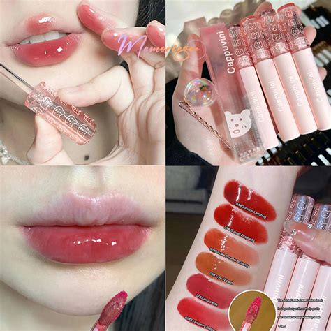 Jual Codandready Cappuvini Pink Bear Glass Lip Gloss Korean Lip Glaze