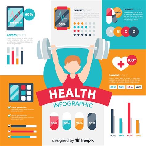 Free Vector | Flat health infographics of athletes 
