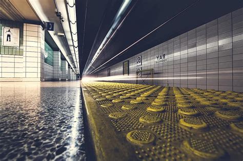 Platform Underground Subway Station Floor Ground Yellow