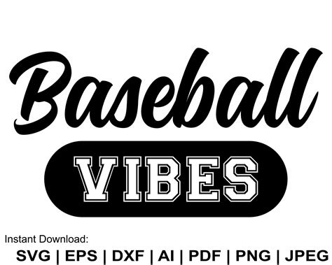 Baseball Vibes Svg Baseball Mom Svg Softball Vibes Svg Etsy