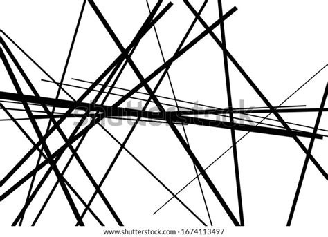 Abstract Geometric Art With Random Chaotic Lines Straight Crossing