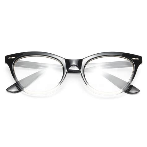 Clear Cat Eye Glasses - Emma Gradient Frame Cat Eye Clear Glasses ...