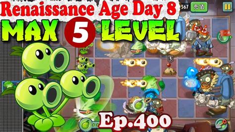 Plants Vs Zombies 2 China Threepeater MAX Level 5 Renaissance