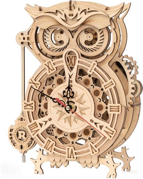 Rokr Owl Clock D Wooden Model Kits For Adults Wooden Puzzle For Adult