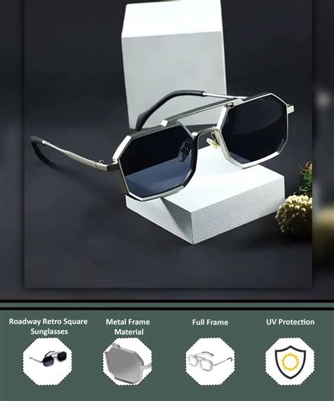 Buy Roadway Retro Square Sunglasses Black For Men And Women Online Best Prices In India