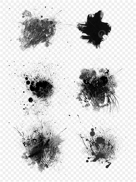 Black Ink Ink Cartoon Mottled Brush Png Transparent Clipart Image