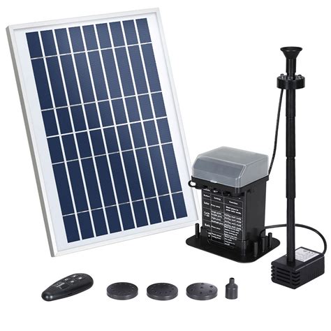 Submersible Solar Powered Water Pump with Battery Kit and LED Lights ...