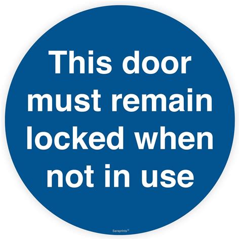 Seco Fire Door Keep Locked Sign 100mm X 100mm Self Adhesive Vinyl