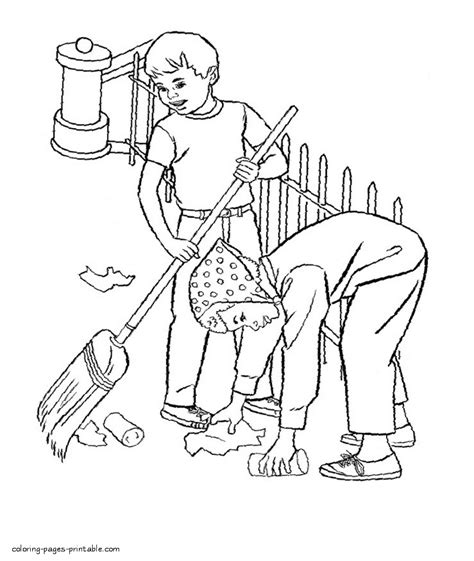 Cleaning Coloring Sheet Coloring Pages