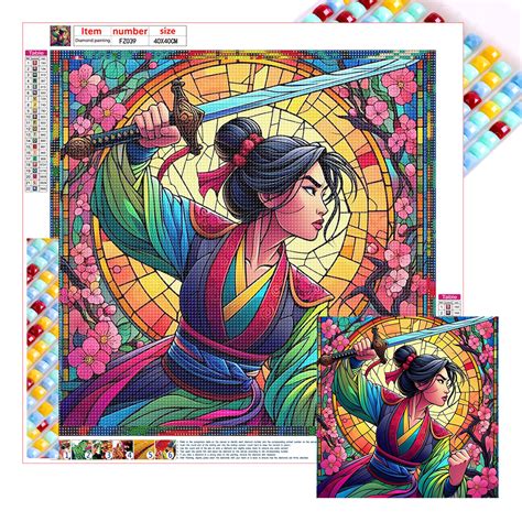 Glass Painting Mulan Full Square Diamond Painting 40 40cm